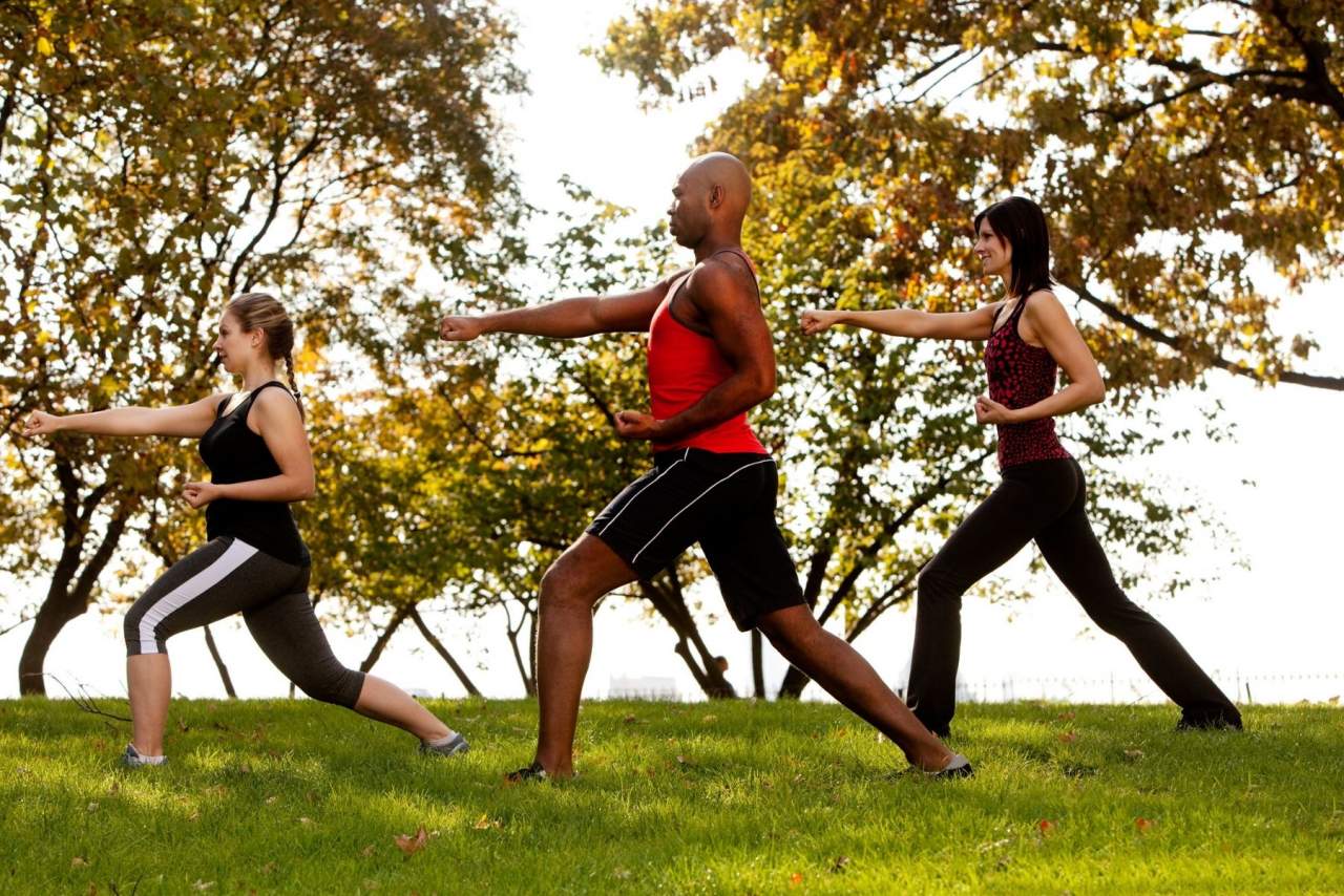 Entrenamientos al aire libre en Barcelona en la escuela de artes marciales Vallcarca Mugendo
