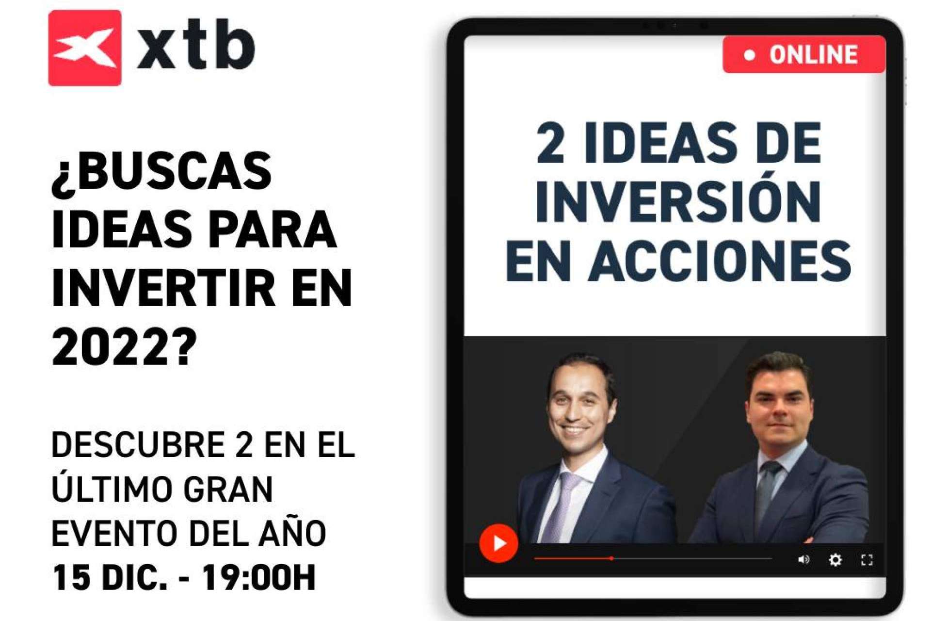El evento online de bolsa de la mano de XTB, dos propuestas de inversión al alcance de todos