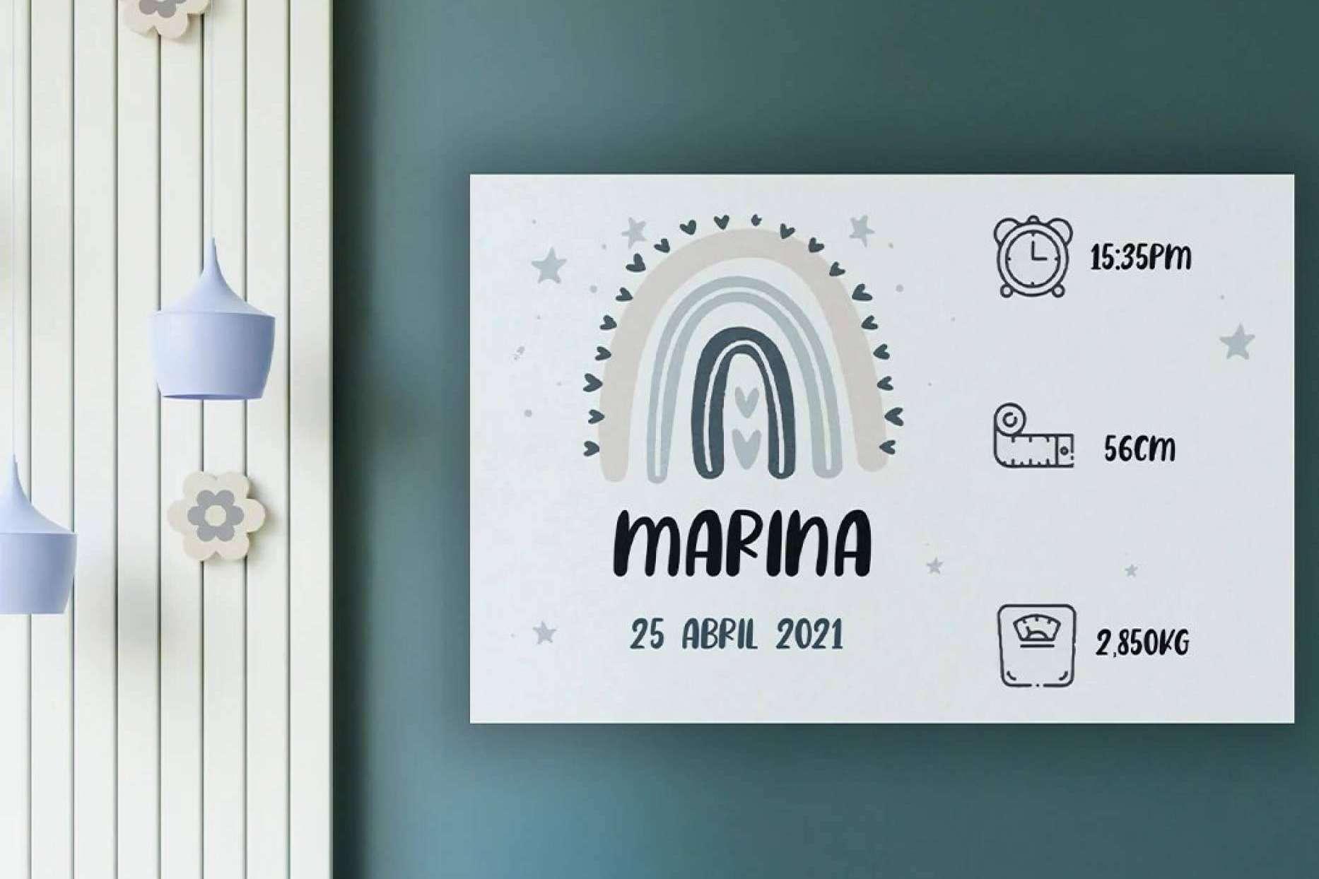 Lienzos personalizados para el nacimiento de un bebé, de la mano de Ve Alma