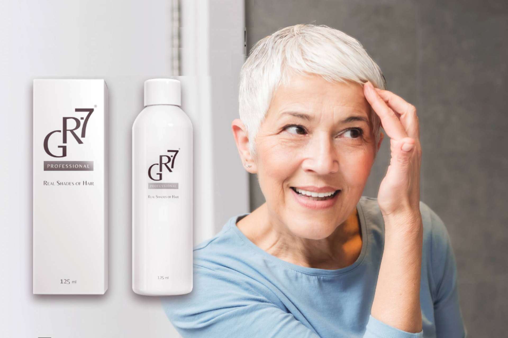 Tapar canas sin tinte gracias a GR-7 Professional, una loción que no sensibiliza y no tiene efectos secundarios