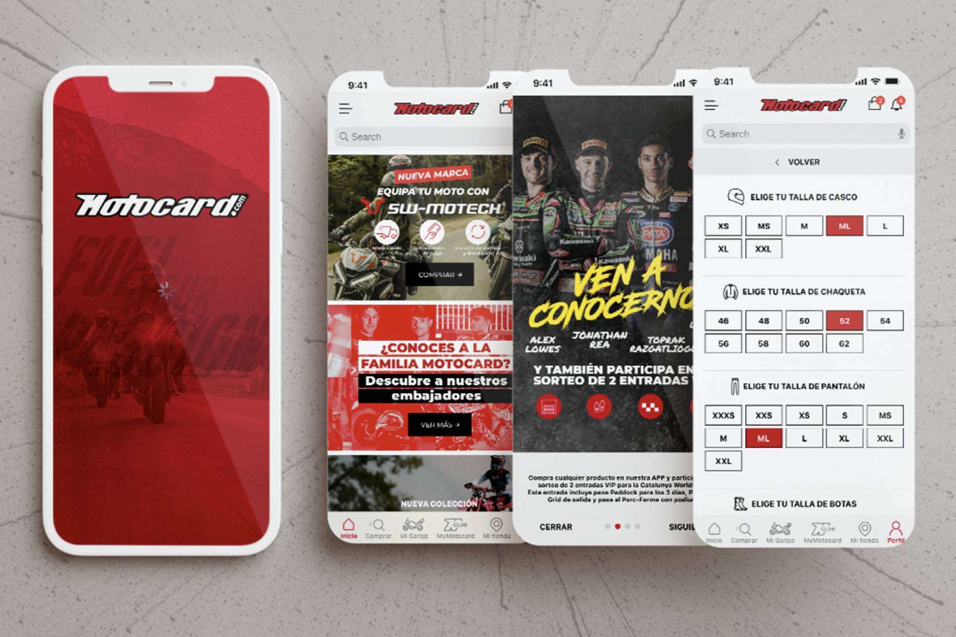 La app disponible para iOS y Android de Motocard