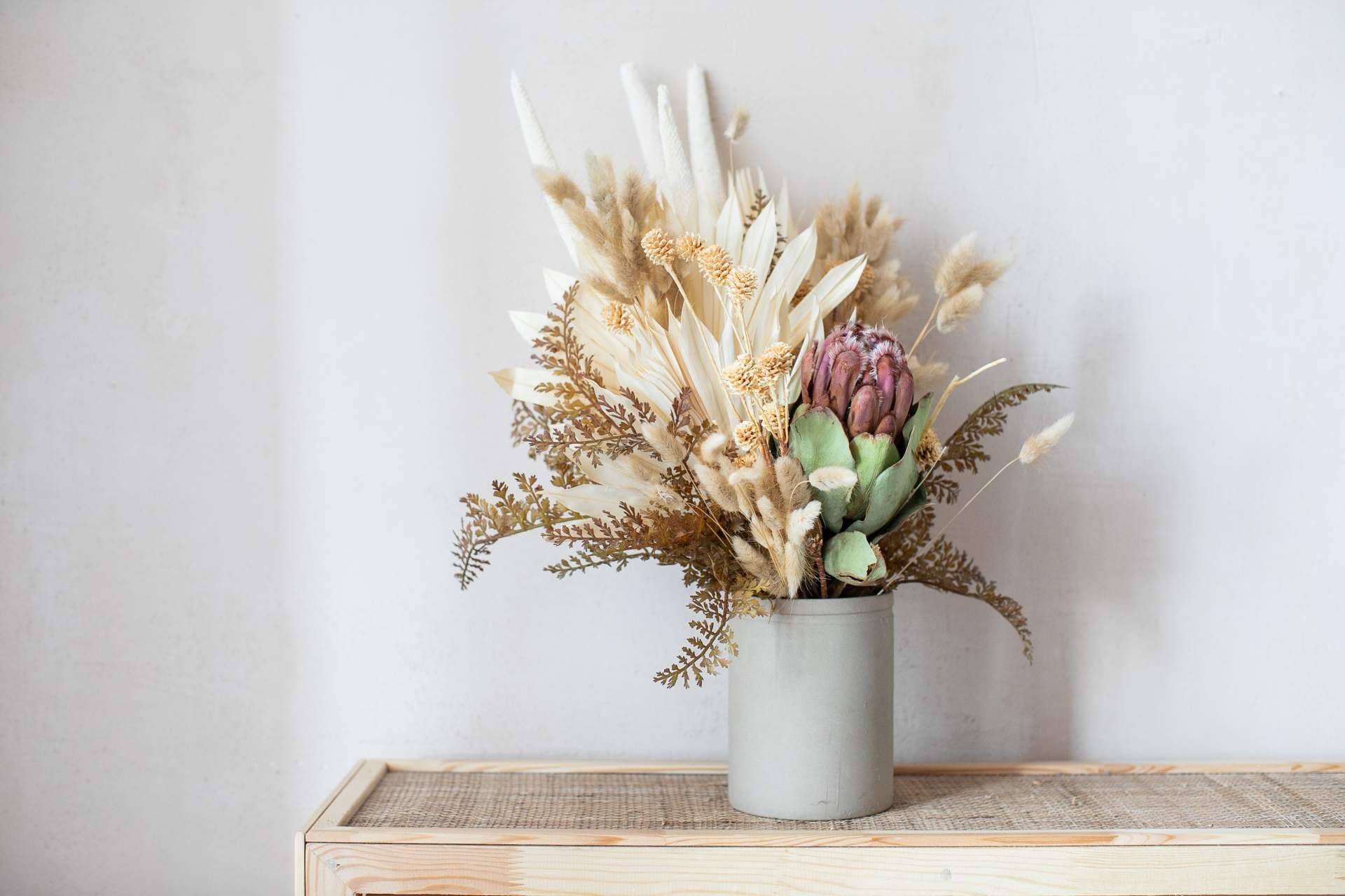 La flor seca como elemento decorativo para el hogar