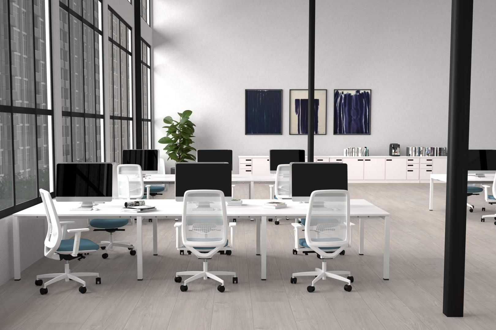 Tendencias en diseño de mobiliario para oficinas híbridas y colaborativas